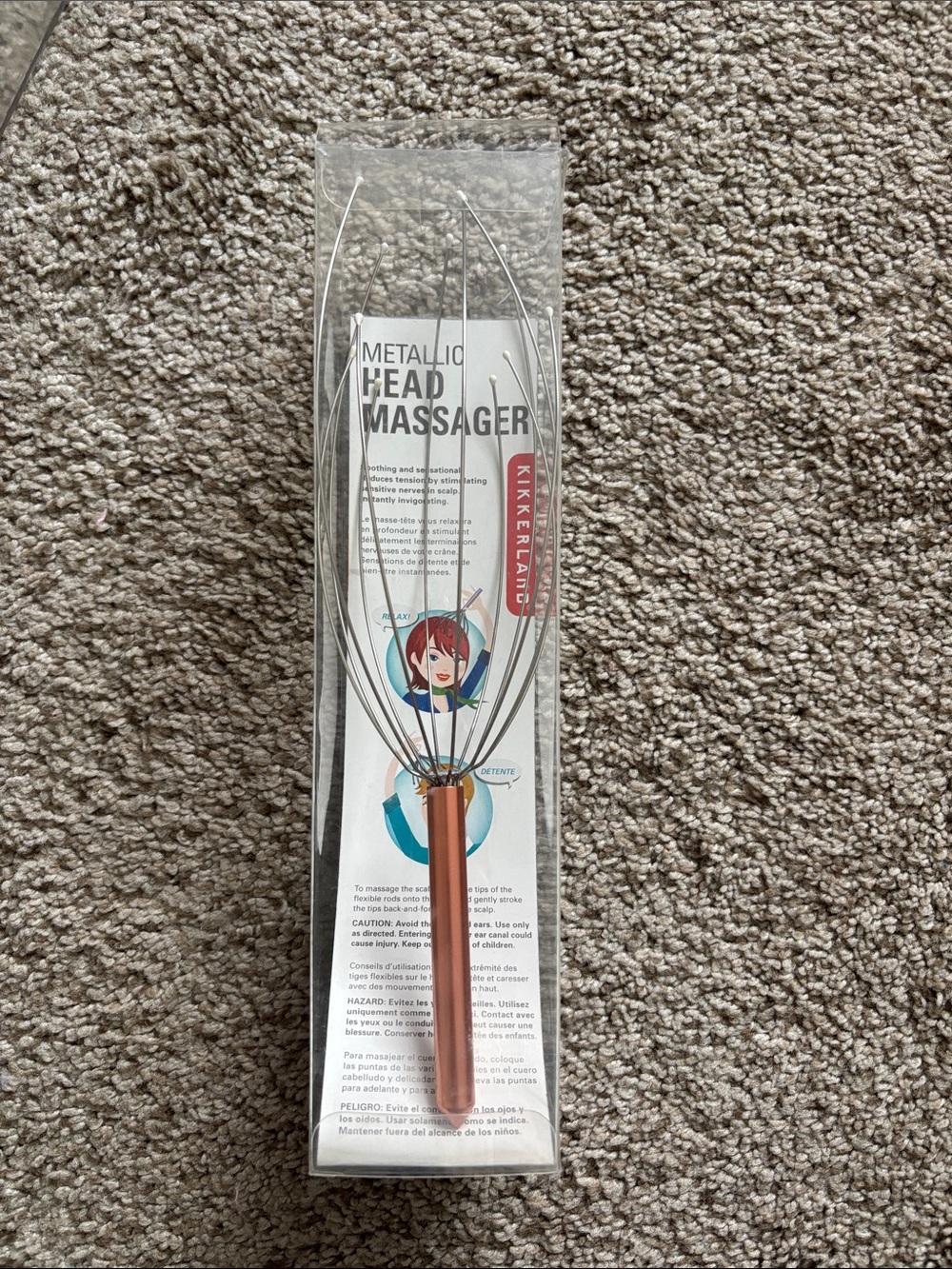 Head massager tingle, pink, metallic, soothing, massage, tool, head, massager